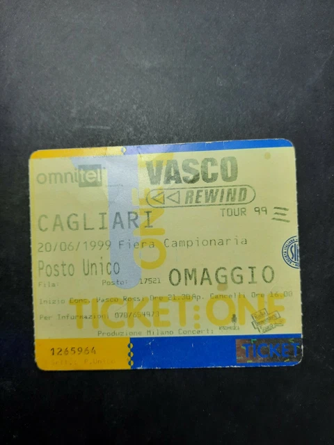 Vecchio Biglietto Concerto. VASCO ROSSI