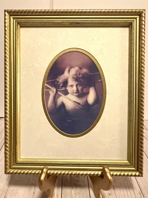 Cupid Awake Wall Hanging. M.B. Parkinson 1897 Sepia Vintage Print
