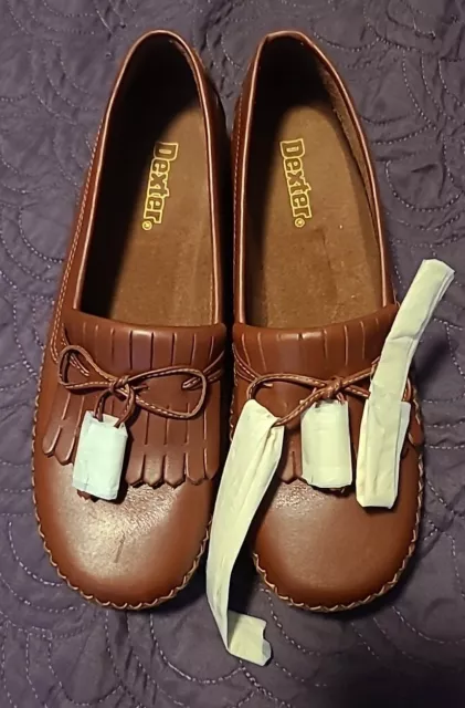 Dexter Men’s Shoes Brown Leather Oxford Tassel  Loafers Size 8M T8400-5