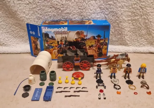 PLAYMOBIL 5248 WESTERN - Planwagen mit Überfall mit OVP und Bauanleitung