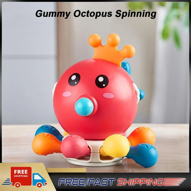 Octopus Baby Sound Toy Educational Toy for 0 1 2 3 Year Old Kids (Red)