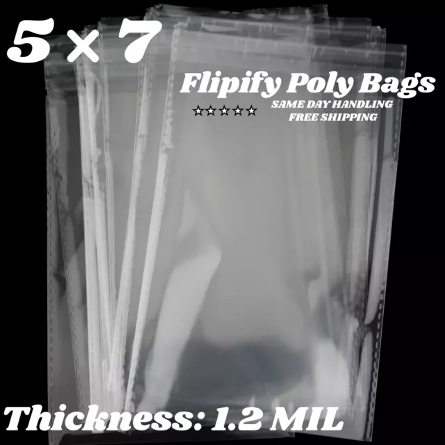 5x7 Clear Resealable Poly Plastic OPP Bags Self Adhesive Seal Cello Package Gift