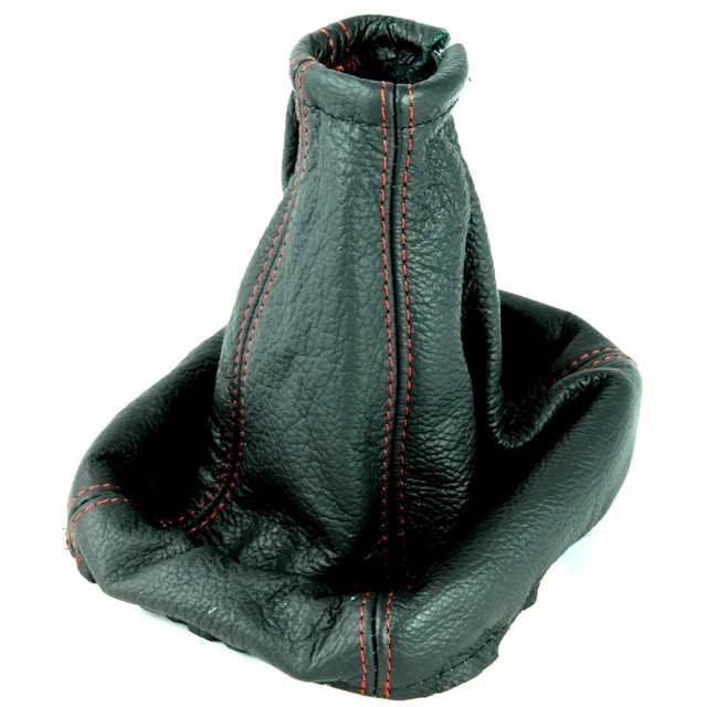 Red Stitch Leather Gear Stick Gaiter For Ford Fiesta MK6 & Fusion (2002-2008) - Custom Upgrade