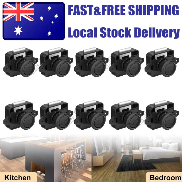 10X PUSH BUTTON Drawer Cupboard Catch Lock RV Caravan Cabinet handle ...