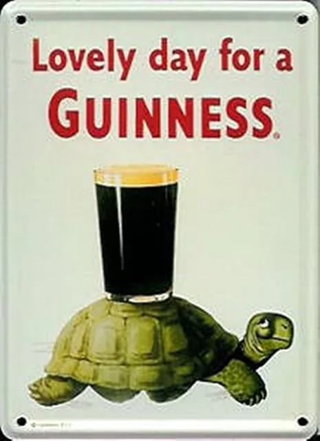 Guinness Tortoise mini metal sign / postcard  110mm x 80mm