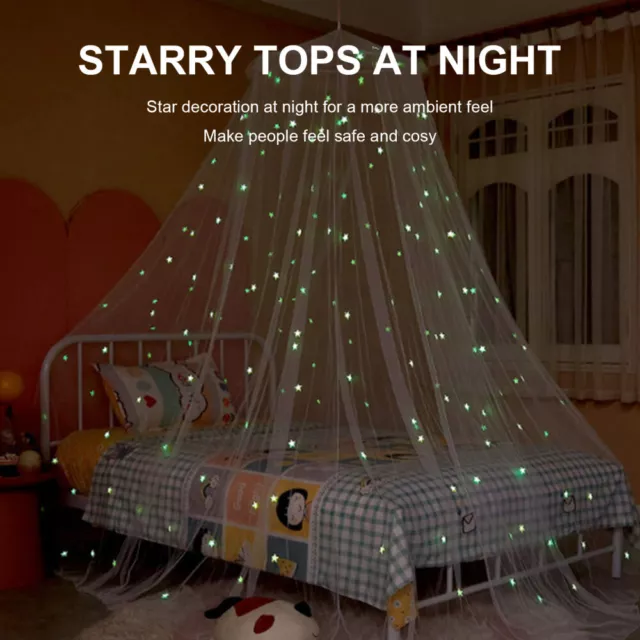 Kids Baby Bed Canopy Bedcover Mosquito Net Curtain Bedding Dome Tent Light Star