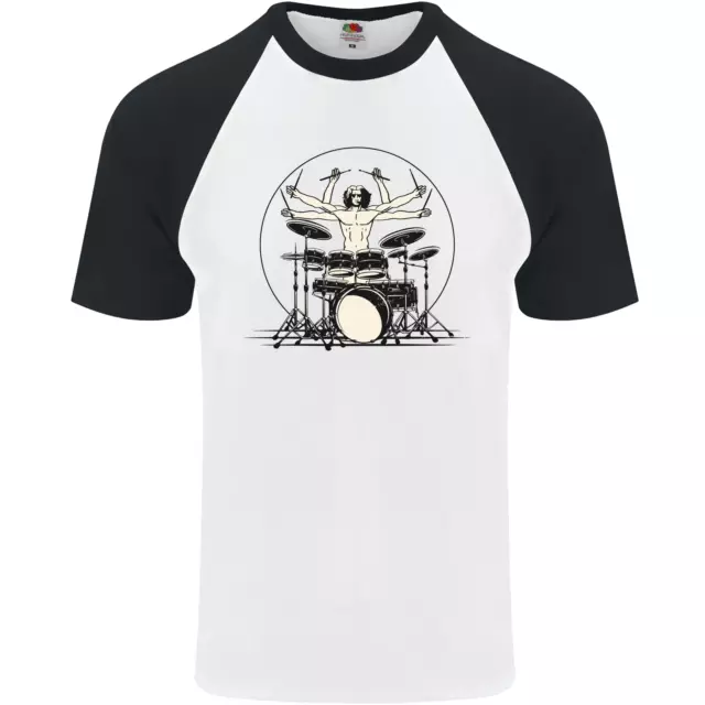 Maglietta da baseball Vitruvian Drummer Funny Drumming Drum Uomo S/S