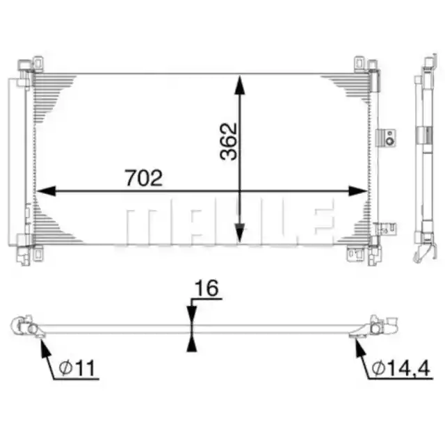 Kondensator Klimaanlage MAHLE AC 597 000S für Peugeot Citroën 508 I C5 III C6