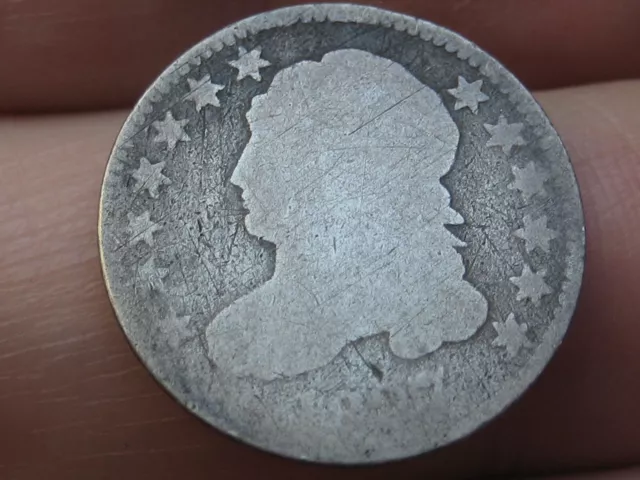 1827 Capped Bust Silver Dime 10 Cent Piece- About Good Details