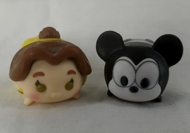 Disney Tsum Tsum Lot Of 2 Med Figures B+W Mickey Mouse & Belle  t57