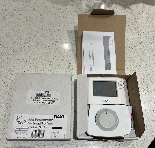 BAXI PROGRAMMABLE ROOM Thermostat Wireless RF Digital Single Channel ...