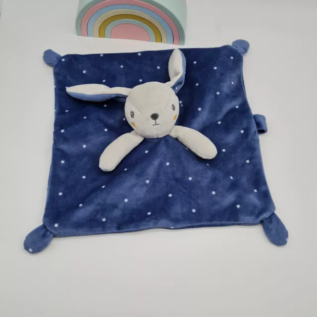 20 - Simba Toys Doudou Plat Lapin Bleu Etoile Attache Tetine Neuf