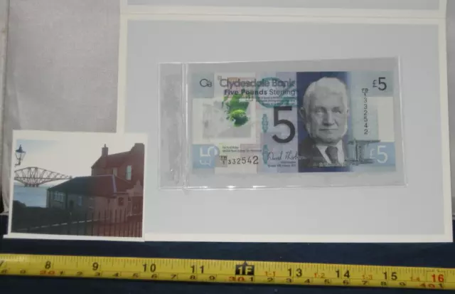 CLYDESDALE BANK 1st POLYMER £5,00 NOTE Forth.Bridge.1, IN PRESENTATION WALLET, 2