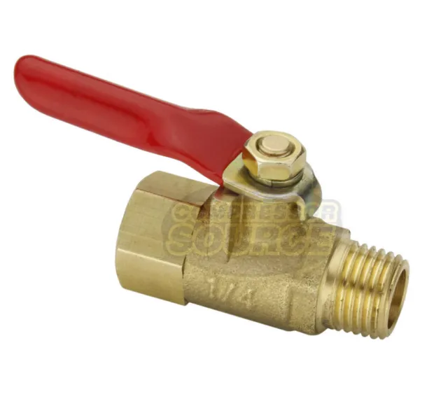 1/4" Male Female NPT Brass Ball Valve Water Moisture Air Tank Drain Shut Off New