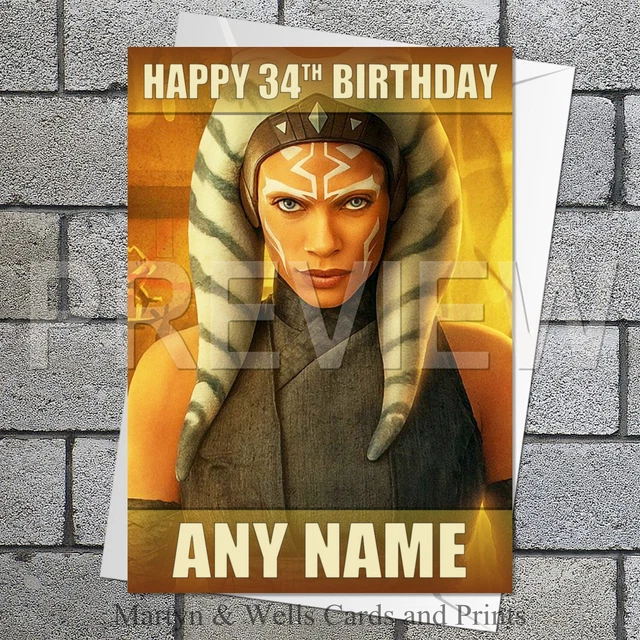 AHSOKA TANO BIRTHDAY card. 5x7 inches. Star Wars Jedi. Mandalorian