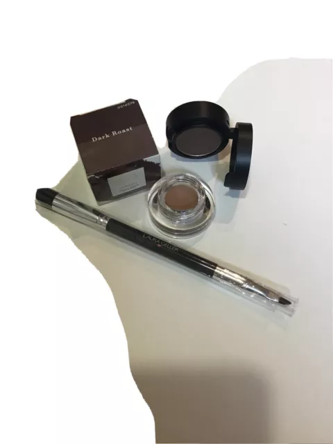 Laura Geller Double Shot Cream Powder & Eyeshadow Dark Roast And Eyeshadow Brush