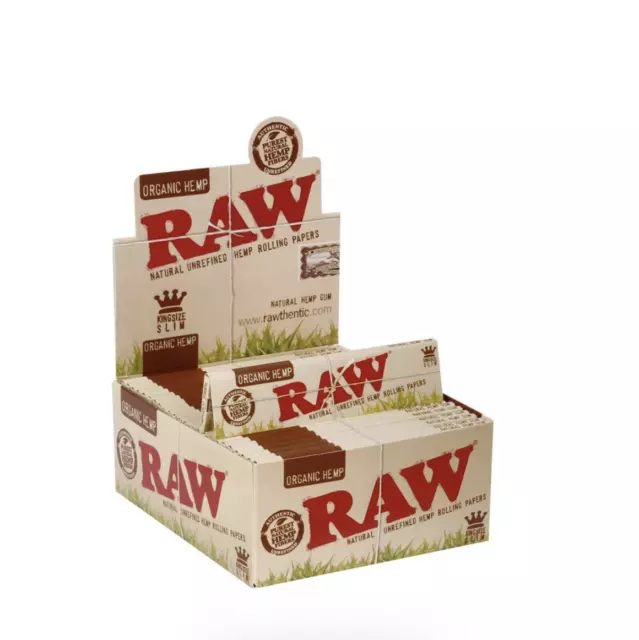 LOT RAW ORGANICS SLIM Feuilles longues à rouler Carnets de 32 feuilles KS BIO