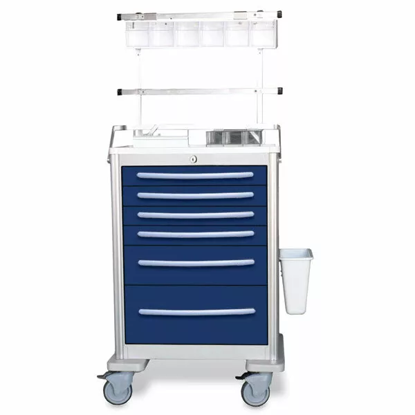 Aluminum Anesthesia Cart with Standard Accessory Package* • 29"W x 24.5"D x 7...