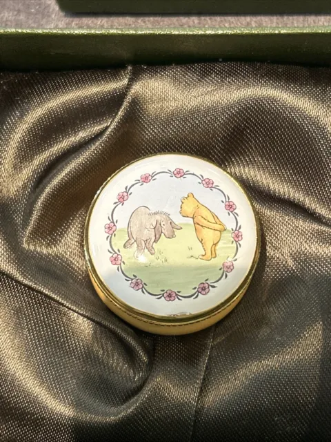 Crummles Winnie The Pooh and Eeyore Round Trinket Box