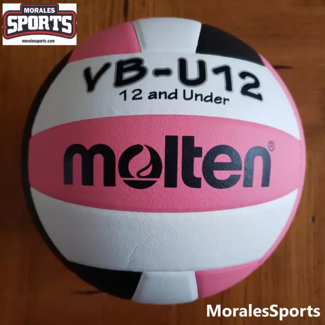 Molten VBU12-PNK-BLK Pink Black Lightweight Youth Volleyball Official Size 5