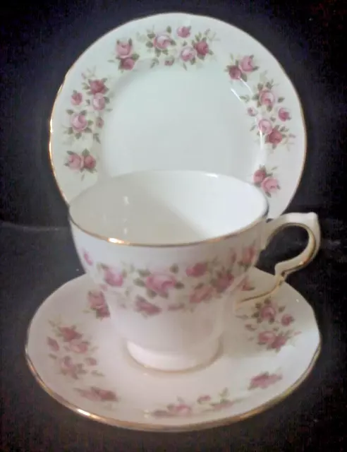  Vintage Elegant Colclough Cascade Roses Trio Cup Saucer Tea Plate  Excellent 