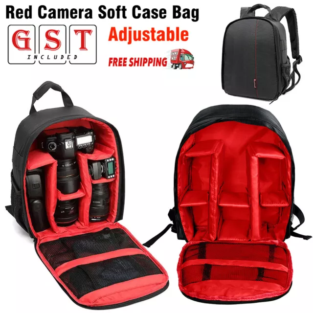 Waterproof Camera Backpack Soft Case Bag Rucksack For Canon Nikon Sony DSLR AU