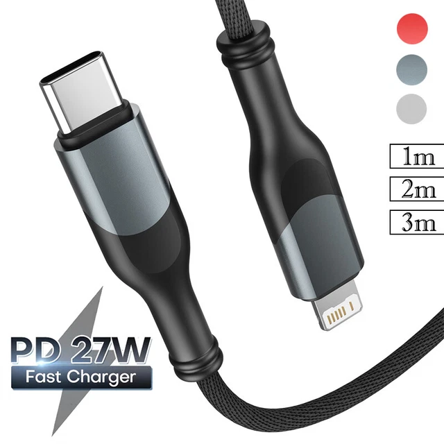 PD 27W Type C USB C to iPhone 14 13 12 11 X XR 8 7 6 Fast Charging Charger Cable