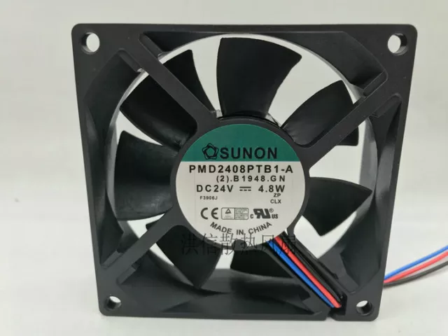 1 PCS  SUNON Fan PMD2408PTB1-A DC 24V 4.8W 3-wire 8025 8CM inverter cooling fan