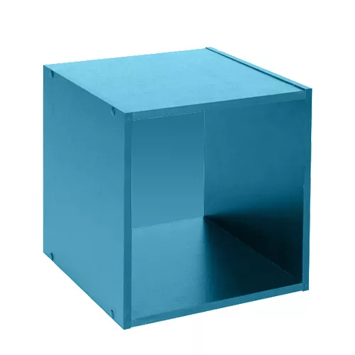 Wooden Cubical Bookcase Free Standing Cube Storage Bookshelf - Blue