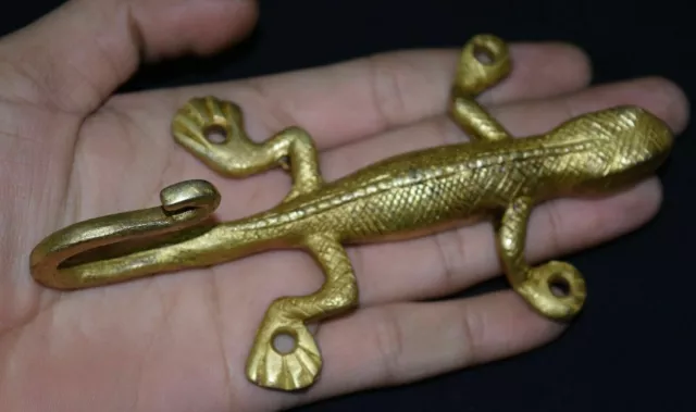 Brass Jacket Hanger Golden Lizard Figure Victorian Style Shirt Coat Hook MJ142
