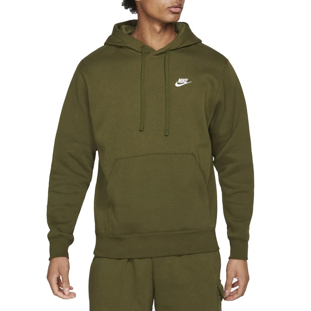 Nike Felpa da Uomo con Cappuccio Club Fleece Verde Taglia S Cod BV2654-327