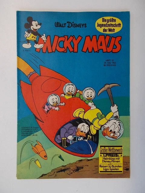 Micky Maus - Heft Nr. 22 - Jahrgang 1965. Walt Disneys Comic / Z. 1-2