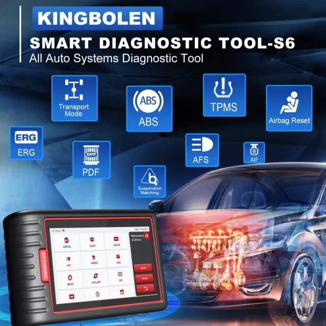 2024 KINGBOLEN S6 OBD2 Scanner Auto Diagnostic Tool Code Reader All System IMMO 2