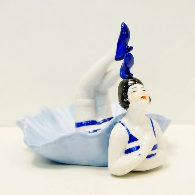 Cuenco Bañista Sexy Art Deco-alemán Estilo Art Nouveau Estilo Porcelana