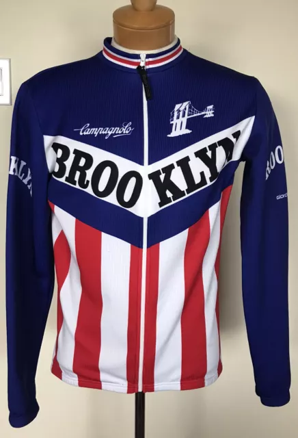 VINTAGE Brooklyn Giordana LARGE 4-510 made in ITALY cycling shirt RED WHITE BLUE VINTAGE Brooklyn Giordana LARGE 4-510 made in ITALY cycling shirt RED WHITE BLUE