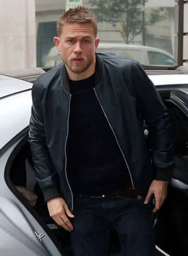 Navy Blue Leather Jacket Men Flight/Bomber Pure Lambskin Slim Size S M L XL XXL