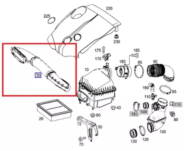 Tubo Aspirazione Filtro Aria Per Mercedes Benz Classe Gla 220 200 B 180 A Cla 2