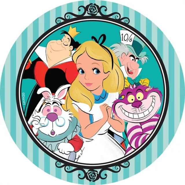 Alice in Wonderland Edible Birthday Cake Icing Topper Decoration Round Image