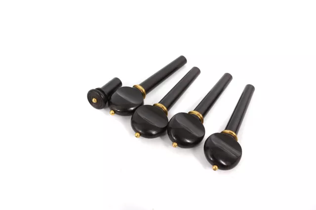 Ebony Violin Kit 4/4 Violin Pegs Tailpiece Chin rest End pin With Fine Tuners 2