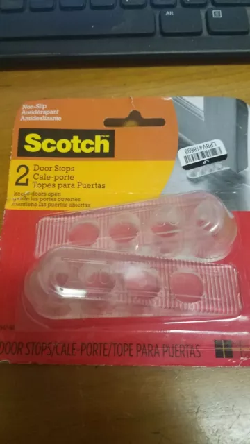 Scotch 2ct Clear Door stops-NO SLIP-CLEAR