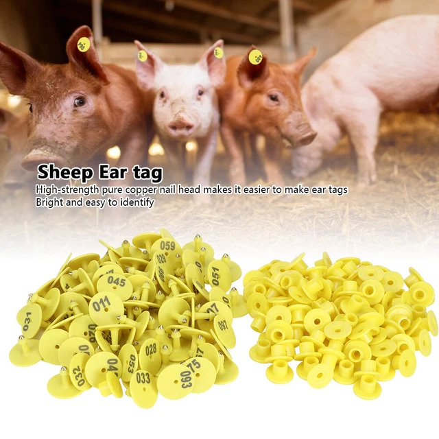 100x Livestock Round Number Ear Tag Label Marker Accessory For Pig Sheep Catt YA