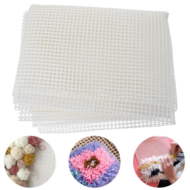 Woven Mesh Fabric Embroidery Craft DIY Tapestry Wooden Handle