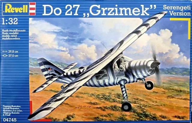 Revell 04745 Dornier Do27 Grzimek Serengeti Version 1/32 Maßstab Kunststoff Kit