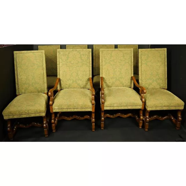Set Of 8 Late 20Th C Louis Xiv Style Walnut-Stained Wood Dining Chairs (Af2-184)