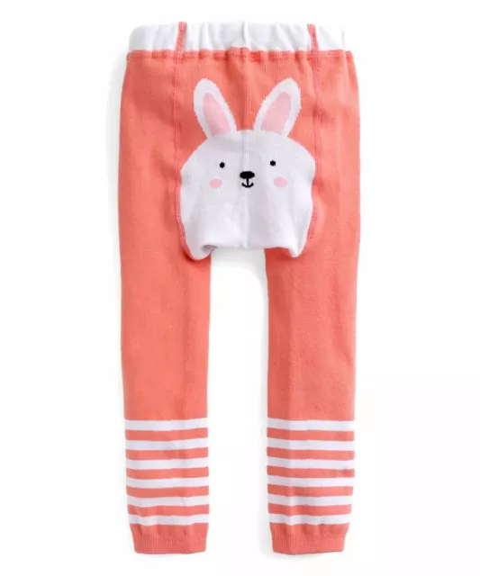 Eva & Elvin Girls Cute Toddler Pink Bunny Footless Tights One Size 12 -24 Months