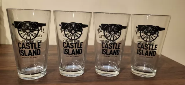 4 Jameson Caskmates Irish Whiskey Castle Island Pint Beer Glasses Cannon Boston 2