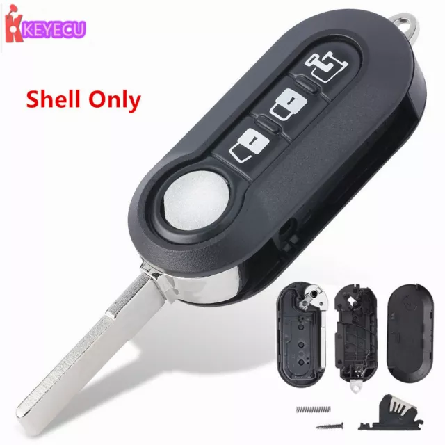 Replacement Flip Remote Key Shell Case for Fiat 500L Ducato Dodge Ram Promaster