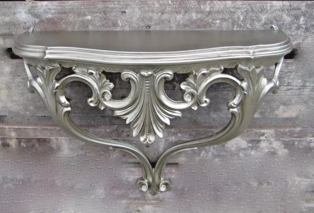 Consola de Pared Plata Antigua Barroca 57cm Estante la Soporte Flores Archivador