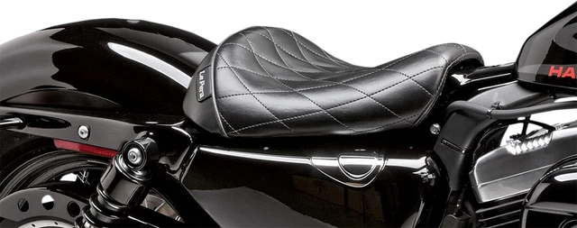 Le Pera Bare Bones Solo Seat Diamond Pleated Seat - 10" w - Harley Sportster XL