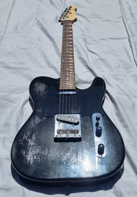 Weathered Stealth-Style Barncaster Telecaster Electric Guitar